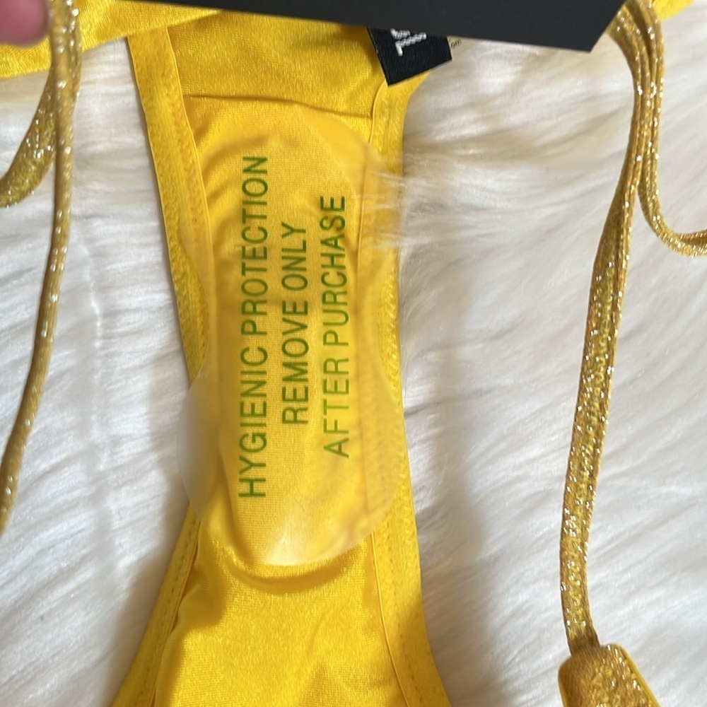 Triangl Swimwear Yellow Glitter String Bikini Bottom - Picture 9 of 12